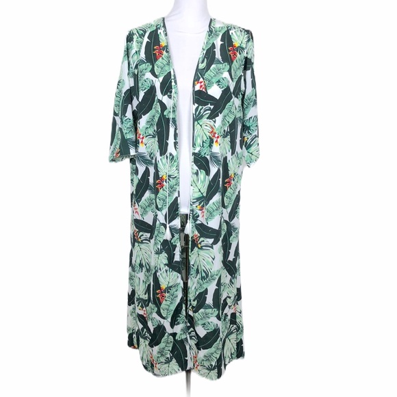 Rachel Zoe Other - Rachel Zoe Palm Print Kimono Duster swim coverup